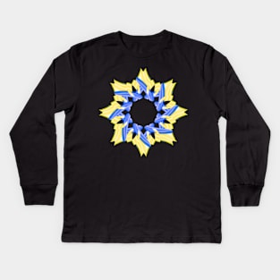 Yellow and blue Star Kids Long Sleeve T-Shirt